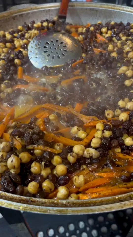 Pilaf simmering in the kazan